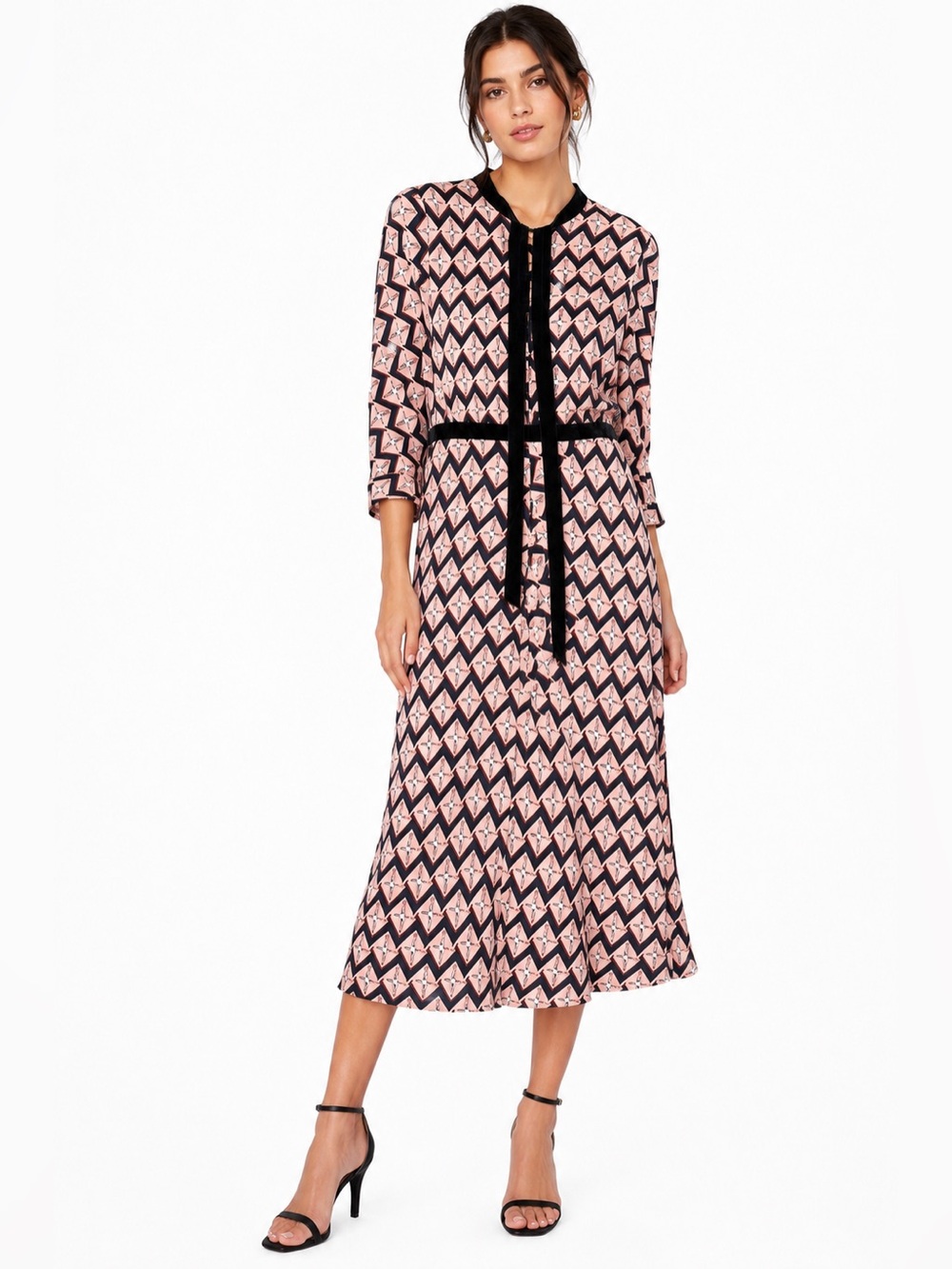 Kingsilk Chinese Mulberry Silk Heron Crane Motif Dress
